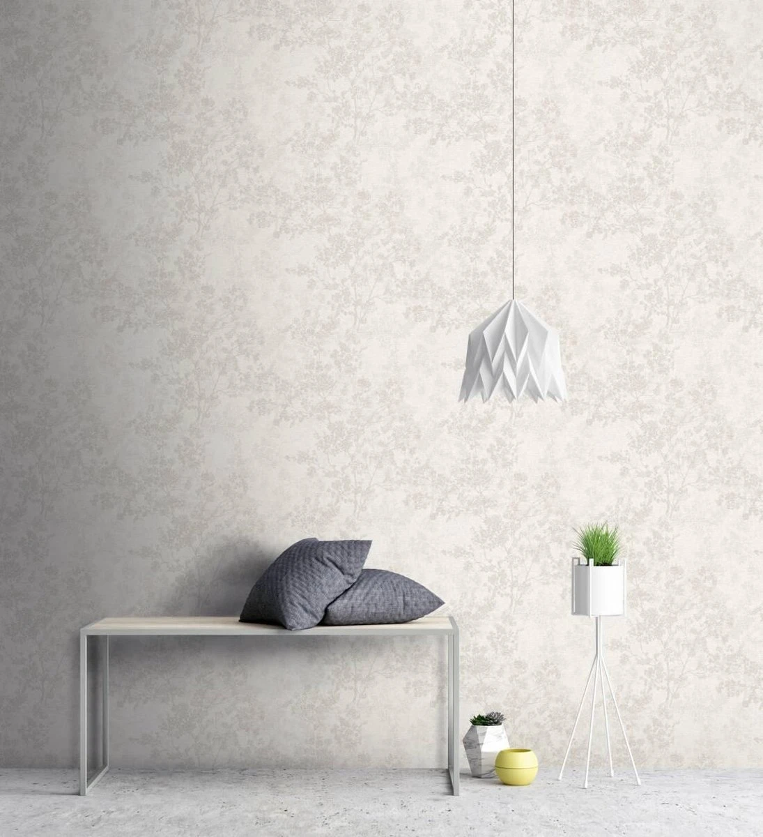 A.S. Creation Papier Peint BRANCHES AND SHRUBS - Beige Creme Grey Taupe - AS Creation New Walls "Livingwalls" 6 A.S. Creation Papier Peint BRANCHES AND SHRUBS - Beige Creme Grey Taupe - AS Creation New Walls "Livingwalls" – Image 6