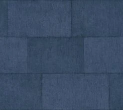 A.S. Creation AS Creation Titanium 3 - Papier Peint Motif Carrelage - Brillance Métallique - Bleu Foncé - 1005 X 53 Cm