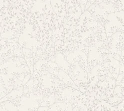 A.S. Creation Soldes 19 A.S. Creation AS Creation Trendwall 2 - FILIGRAPHE BRANCHES ET FEUILLES PAPIER PEINT - Fleurs Rurales - Blanc - 1005 X 53 Cm