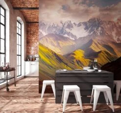 A.S. Creation AS Creation Metropolitan Stories "The Wall" - PAPIER PEINT PHOTO MONTAGNES AU COUCHER DU SOLEIL - 3,71 X 2,80 Mètres -A.S. Creation Soldes 1200x1124