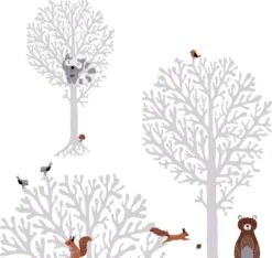 A.S. Creation PAPIER PEINT ANIMAUX DANS LA FORET - Marron Grijs Wit Oranje - Papier Peint Chambre D'enfant - AS Creation Little Love -A.S. Creation Soldes 1200x1135