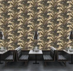 A.S. Creation PAPIER PEINT DE FEUILLES DE PLANTES CUILLÈRE - Brun Zwart Brillant - AS Creation Metropolitan Stories 2 -A.S. Creation Soldes 1200x1159 50