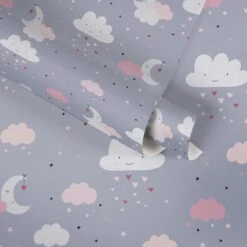 A.S. Creation Sweet Dreams PAPIER PEINT NUAGES, LUNE ET ETOILES - Grijs Rose Beige Wit Zwart - Papier Peint Chambre D'enfant - AS Creation Little Love -A.S. Creation Soldes 1200x1200 126