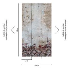 A.S. Creation AS Creation Metropolitan Stories "The Wall" - PIERRE AVEC PAPIER PEINT PHOTO MUR DE CIMENT - 1,59 X 2,80 Mètres - Motif Répétable -A.S. Creation Soldes 1200x1200 130