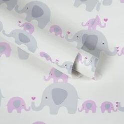 A.S. Creation ELEPHANT WALLPAPER - Rose Grijs Wit - Papier Peint Chambre D'enfant - AS Creation Little Love -A.S. Creation Soldes 1200x1200 194