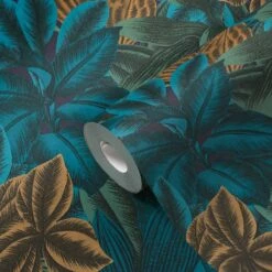 A.S. Creation AS Creation Metropolitan Stories 3 - PAPIER PEINT FEUILLES EXOTIQUES - Turquoise Orange Vert Violet - 1005 X 53 Cm -A.S. Creation Soldes 1200x1200 198