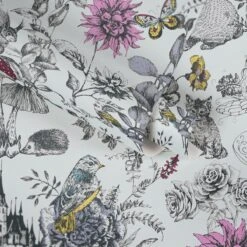 A.S. Creation PAPIER PEINT ANIMAUX, ONZE, LICORNE ET FLORAL - Zwart Wit Jaune Blauw Rouge - Papier Peint Pépinière - Motif Floral - Motif Animal - AS Creation Little Love -A.S. Creation Soldes 1200x1200 214