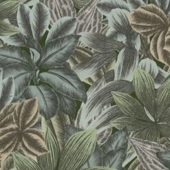 A.S. Creation AS Creation Metropolitan Stories 3 - PAPIER PEINT FEUILLES EXOTIQUES - Vert Gris Beige - 1005 X 53 Cm