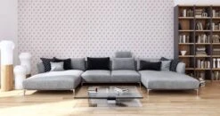 A.S. Creation AS Creation Karl Lagerfeld - Papier Peint Portrait - Design "Kameo" Dessin - Blanc Argent Rouge Gris - 1005 X 53 Cm -A.S. Creation Soldes 1200x634 10