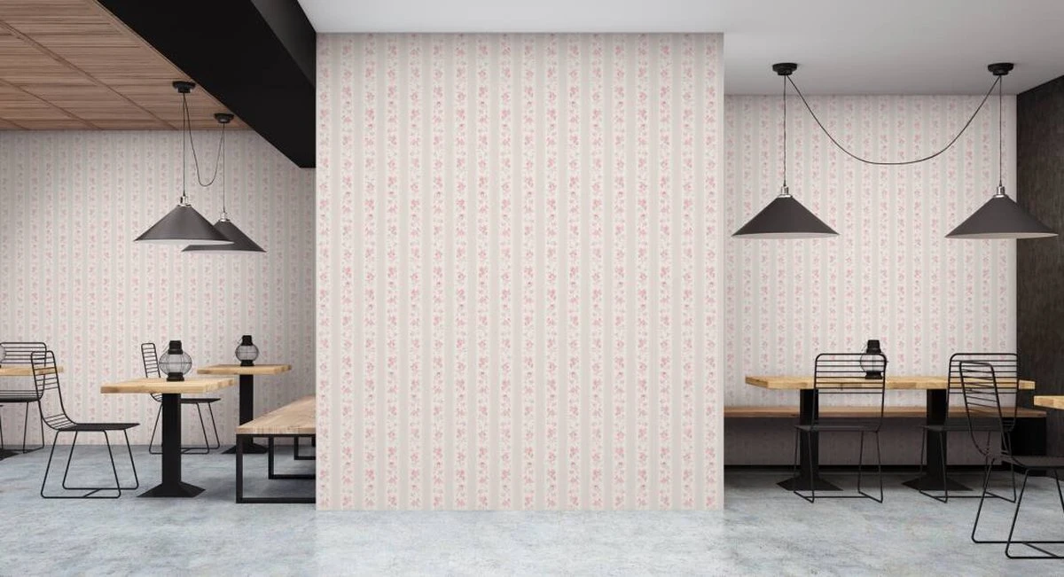 A.S. Creation AS Creation Maison Charme - PAPIER PEINT FLEURS EN RAYURES - Taupe Blanc Rouge - 1005 X 53 Cm 9 A.S. Creation AS Creation Maison Charme - PAPIER PEINT FLEURS EN RAYURES - Taupe Blanc Rouge - 1005 X 53 Cm – Image 9