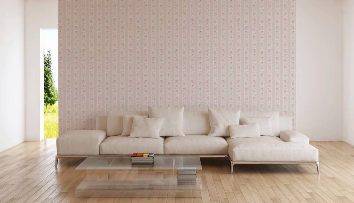 A.S. Creation AS Creation Maison Charme - PAPIER PEINT FLEURS EN RAYURES - Taupe Blanc Rouge - 1005 X 53 Cm 7 A.S. Creation AS Creation Maison Charme - PAPIER PEINT FLEURS EN RAYURES - Taupe Blanc Rouge - 1005 X 53 Cm – Image 7