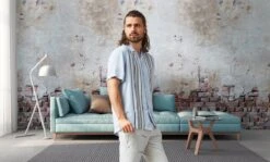 A.S. Creation AS Creation Metropolitan Stories "The Wall" - PIERRE AVEC PAPIER PEINT PHOTO MUR DE CIMENT - 1,59 X 2,80 Mètres - Motif Répétable -A.S. Creation Soldes 1200x725