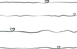 A.S. Creation COEURS GUIRLANDE WALLPAPER - Zwart Wit - Papier Peint Chambre D'enfant - AS Creation Little Love