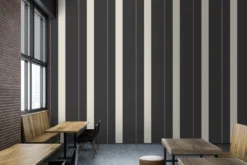 A.S. Creation AS Creation Karl Lagerfeld - Papier Peint Block Stripes - Avantgarde "Ribbon" - Lilas Blanc Noir - 1005 X 53 Cm -A.S. Creation Soldes 1200x802 31