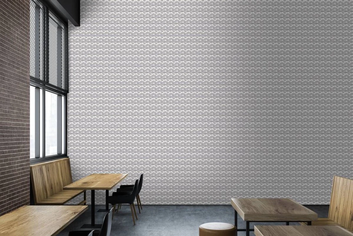 A.S. Creation AS Creation Karl Lagerfeld - Papier Peint Graphique éventail - Avantgarde Design "Fan" - Blanc Argenté - 1005 X 53 Cm 5 A.S. Creation AS Creation Karl Lagerfeld - Papier Peint Graphique éventail - Avantgarde Design "Fan" - Blanc Argenté - 1005 X 53 Cm – Image 5