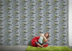 A.S. Creation PAPIER PEINT DE VÉHICULES DE SITE DE CONSTRUCTION - Gris Jaune Rouge - AS Creation Little Stars -A.S. Creation Soldes 1200x854