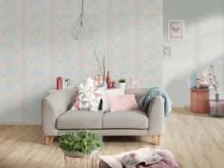 A.S. Creation AS Creation Maison Charme - PAPIER PEINT PATCHWORK FLORAL - Bleu Rose Blanc Vert - 1005 X 53 Cm -A.S. Creation Soldes 1200x898 1