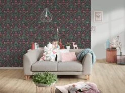 A.S. Creation AS Creation Maison Charme - PAPIER PEINT FLEURS ET OISEAUX - Noir Rose Bleu Vert - 1005 X 53 Cm -A.S. Creation Soldes 1200x898 5