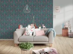 A.S. Creation AS Creation Maison Charme - PAPIER PEINT FLEURS ET OISEAUX - Vert Foncé Rose Bleu - 1005 X 53 Cm -A.S. Creation Soldes 1200x898 7