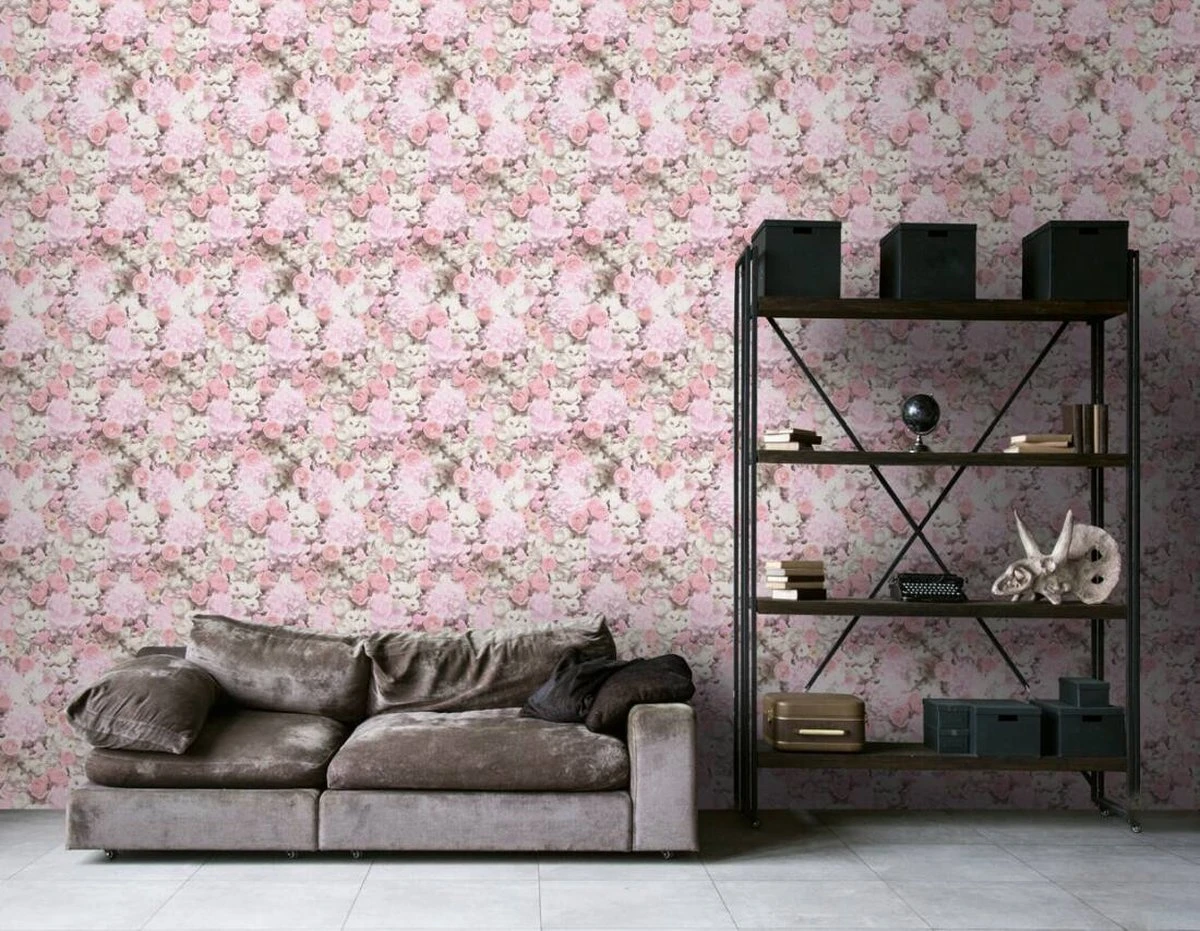 A.S. Creation AS Creation Trendwall 2 - PAPIER PEINT FLORAL ROMANTIQUE - Roses Et Hortensias - Blanc Rose - 1005 X 53 Cm 5 A.S. Creation AS Creation Trendwall 2 - PAPIER PEINT FLORAL ROMANTIQUE - Roses Et Hortensias - Blanc Rose - 1005 X 53 Cm – Image 5