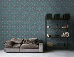 A.S. Creation AS Creation Maison Charme - PAPIER PEINT FLEURS ET OISEAUX - Vert Foncé Rose Bleu - 1005 X 53 Cm -A.S. Creation Soldes 1200x931 52