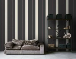 A.S. Creation AS Creation Karl Lagerfeld - Papier Peint Block Stripes - Avantgarde "Ribbon" - Lilas Blanc Noir - 1005 X 53 Cm -A.S. Creation Soldes 1200x931 56