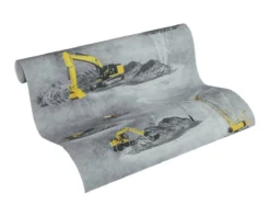 A.S. Creation PAPIER PEINT DE VÉHICULES DE SITE DE CONSTRUCTION - Gris Jaune Rouge - AS Creation Little Stars -A.S. Creation Soldes 1200x960 53