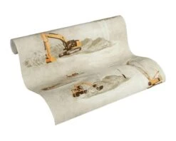 A.S. Creation PAPIER PEINT VÉHICULES DE SITE DE CONSTRUCTION - Marron Orange Rouge - AS Creation Little Stars -A.S. Creation Soldes 1200x960 84