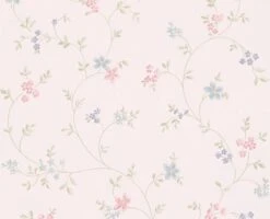 A.S. Creation PAPIER PEINT FLORAL ROMANTIQUE | Champêtre - Vert Bleu Crème Rose - AS Création Maison Charme