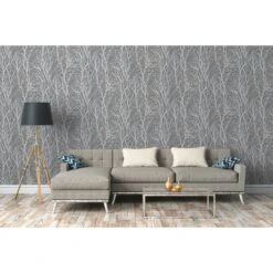 A.S. Creation New Life | 300943 | Papier Peint Intissé Floral | 0.53 M X 10.05 M | Argent -A.S. Creation Soldes 300943 6