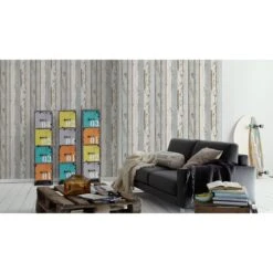 A.S. Creation Authentic Walls 2 | 302581 | Papier Peint Bois Intissé | 0.53 M X 10.05 M | Gris -A.S. Creation Soldes 302581 4