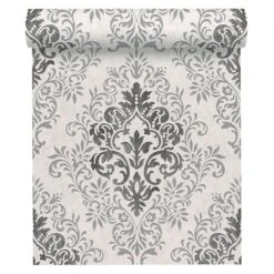 A.S. Creation Jette 4 | 339241 | Papier Peint Intissé Baroque | 0.53 M X 10.05 M | Gris -A.S. Creation Soldes 339241 2