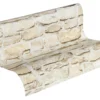 A.S. Creation Elements | 363703 | Papier Peint Intissé Pierre Brique | 0.53 M X 10.05 M | Beige