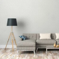 A.S. Creation Papier Peint à Fleurs Gris Bleu - Papier Peint Intissé Maison De Campagne A.S. Création - Mat Et Légèrement Structuré