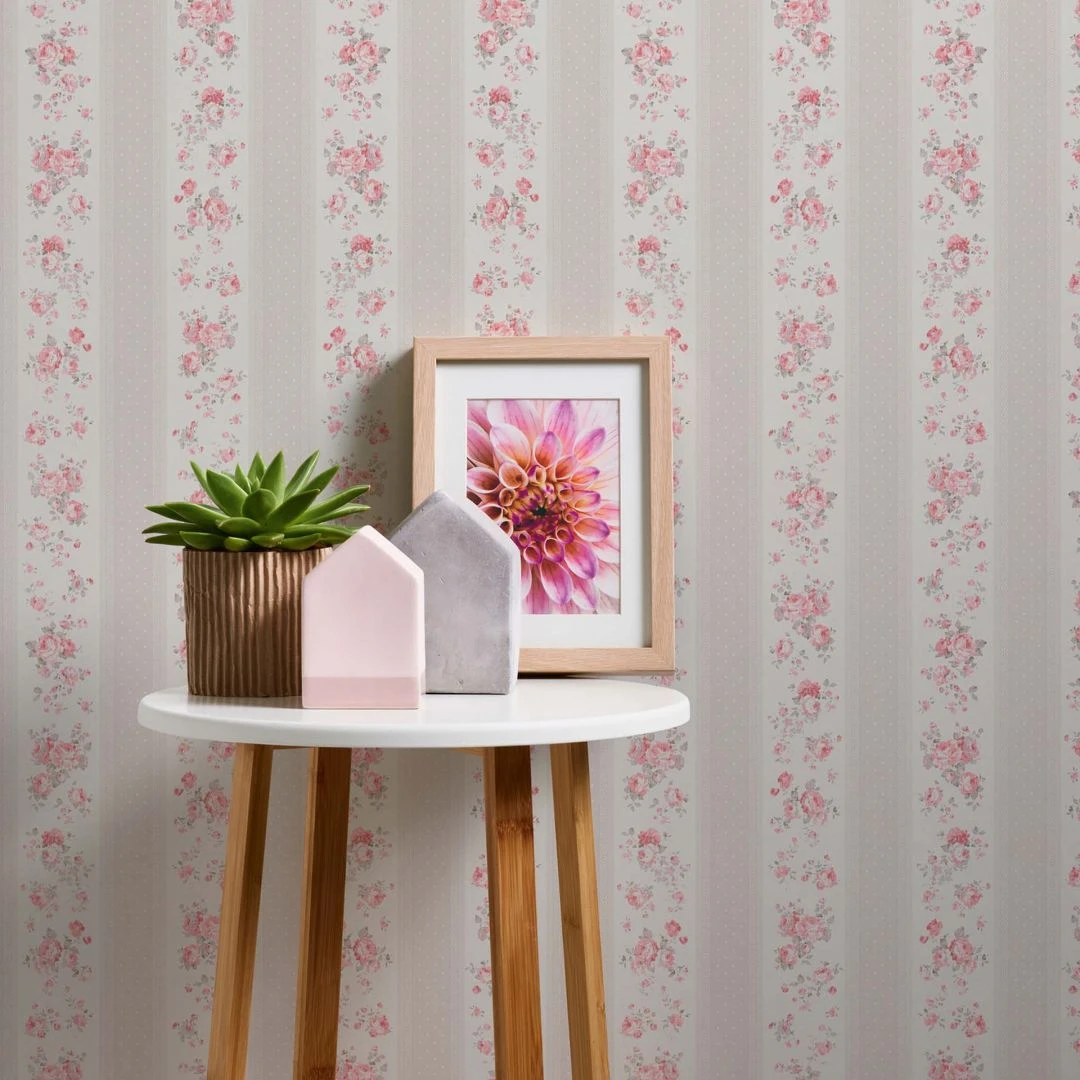 A.S. Creation Papier Peint Floral Beige Blanc - Papier Peint Intissé Maison De Campagne A.S. Création - Mat Et Légèrement Structuré 4 A.S. Creation Papier Peint Floral Beige Blanc - Papier Peint Intissé Maison De Campagne A.S. Création - Mat Et Légèrement Structuré – Image 4