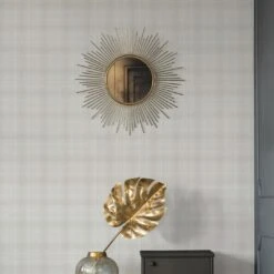 A.S. Creation Papier Peint à Carreaux Crème Beige - Papier Peint Intissé Cottage A.S. Création - Mat Et Légèrement Structuré