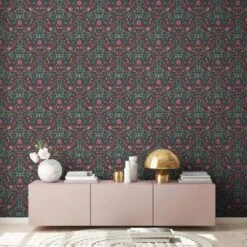 A.S. Creation Papier Peint Floral Noir Rose - Papier Peint Intissé Maison De Campagne A.S. Création - Mat Légèrement Structuré -A.S. Creation Soldes 390751 3