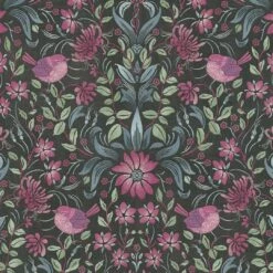 A.S. Creation Papier Peint Floral Noir Rose - Papier Peint Intissé Maison De Campagne A.S. Création - Mat Légèrement Structuré -A.S. Creation Soldes 390751 4