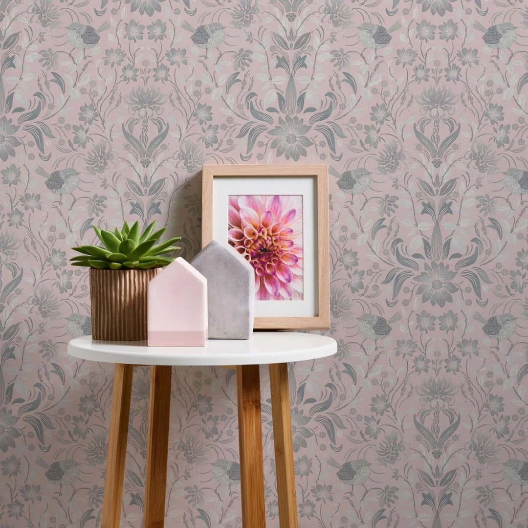 A.S. Creation Papier Peint Floral Rose Gris - Papier Peint Intissé Maison De Campagne A.S. Création - Mat Légèrement Structuré 1 A.S. Creation Papier Peint Floral Rose Gris - Papier Peint Intissé Maison De Campagne A.S. Création - Mat Légèrement Structuré