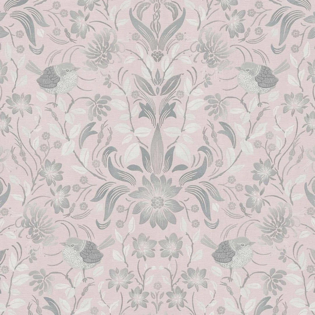 A.S. Creation Papier Peint Floral Rose Gris - Papier Peint Intissé Maison De Campagne A.S. Création - Mat Légèrement Structuré 3 A.S. Creation Papier Peint Floral Rose Gris - Papier Peint Intissé Maison De Campagne A.S. Création - Mat Légèrement Structuré – Image 3