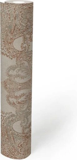 A.S. Creation AS Creation Metropolitan Stories 3 - PAPIER PEINT BAROQUE CLASSIQUE - Beige Gris Rouge Marron Blanc Crème - 1005 X 53 Cm -A.S. Creation Soldes 578x1200