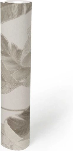 A.S. Creation AS Creation Metropolitan Stories 3 - PAPIER PEINT GRANDES FEUILLES - Beige Gris Blanc - 1005 X 53 Cm -A.S. Creation Soldes 580x1200 12