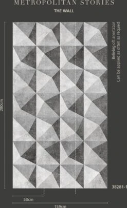 A.S. Creation AS Creation Metropolitan Stories "The Wall" - PAPIER PEINT PHOTO ASPECT BÉTON GÉOMÉTRIQUE 3D - 1,59 X 2,80 Mètres - Motif Reproductible -A.S. Creation Soldes 730x1200 1