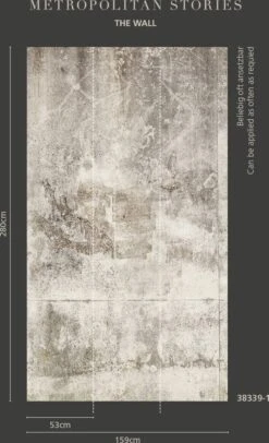 A.S. Creation AS Creation Metropolitan Stories "The Wall" - PAPIER PEINT PHOTO EN BÉTON VINTAGE - 1,59 X 2,80 Mètres - Motif Répétable -A.S. Creation Soldes 730x1200