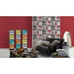 A.S. Creation Il Decoro | 758453 | Papier Peint Papier Uni | 0.53 M X 10.05 M | Rouge -A.S. Creation Soldes 758453 4
