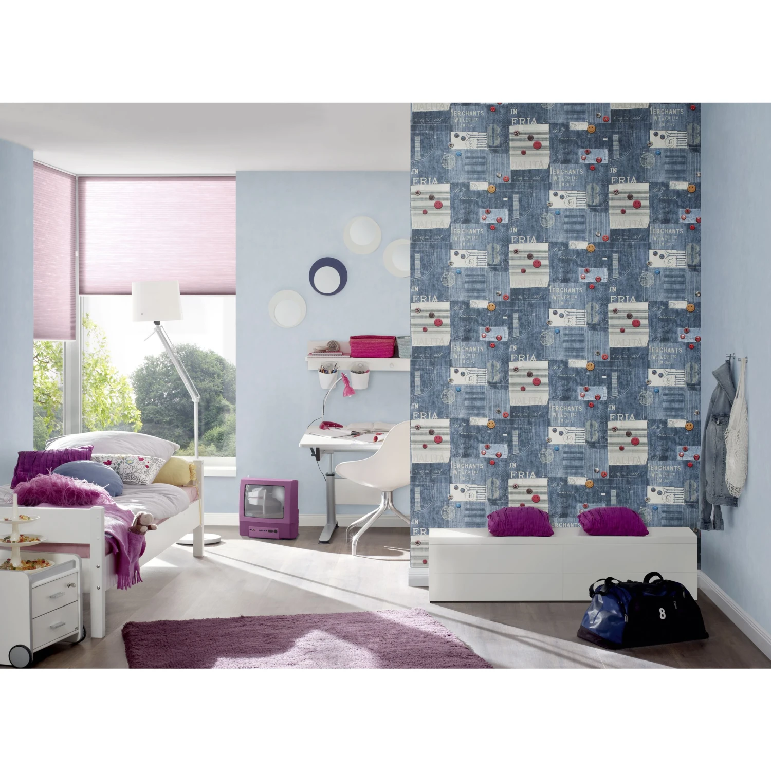 A.S. Creation Boys & Girls 6 | 758781 | Papier Peint Papier Uni | 0.53 M X 10.05 M | Bleu 2 A.S. Creation Boys & Girls 6 | 758781 | Papier Peint Papier Uni | 0.53 M X 10.05 M | Bleu – Image 2