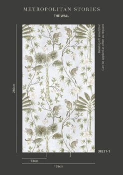 A.S. Creation AS Creation Metropolitan Stories "The Wall" - PAPIER PEINT PHOTO PALMIERS ET SINGES - 1,59 X 2,80 Mètres - Motif Reproductible -A.S. Creation Soldes 848x1200 3