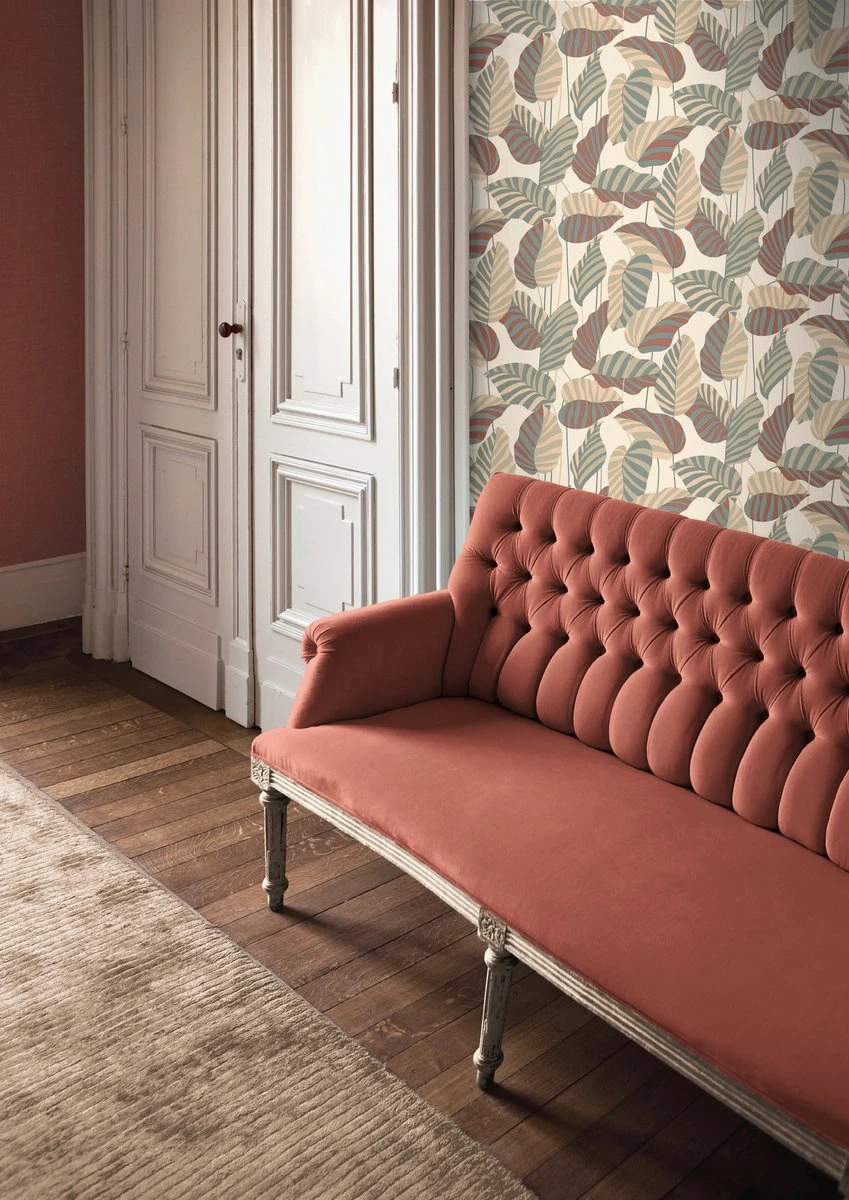 A.S. Creation AS Création Antigua - PAPIER PEINT FEUILLES DE PALMIER - Orange Rouge Beige Vert - 1005 X 53 Cm 3 A.S. Creation AS Création Antigua - PAPIER PEINT FEUILLES DE PALMIER - Orange Rouge Beige Vert - 1005 X 53 Cm – Image 3