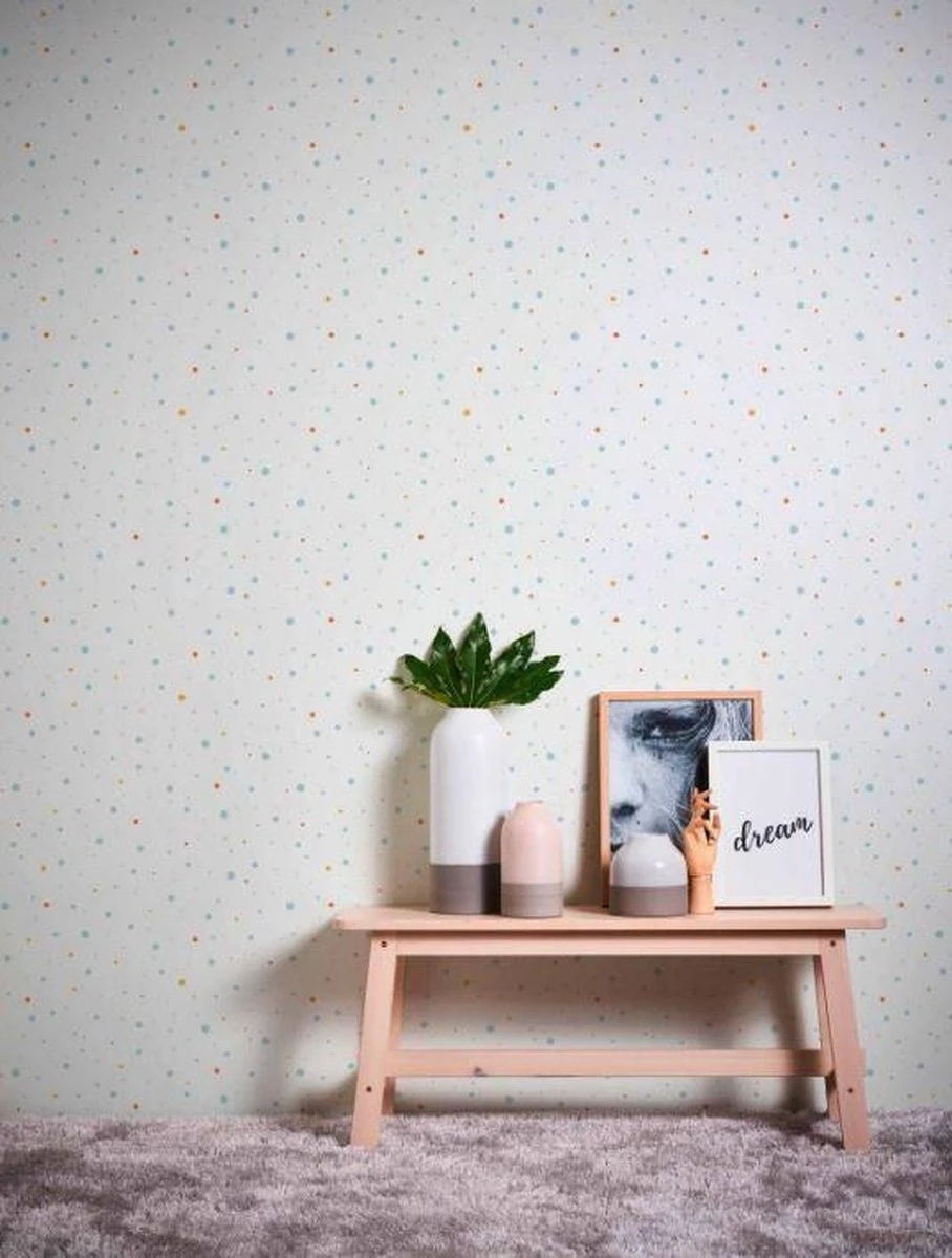 A.S. Creation DOTS WALLPAPER - Blauw Wit Jaune Oranje - Papier Peint Chambre D'enfant - AS Creation Little Love 2 A.S. Creation DOTS WALLPAPER - Blauw Wit Jaune Oranje - Papier Peint Chambre D'enfant - AS Creation Little Love – Image 2