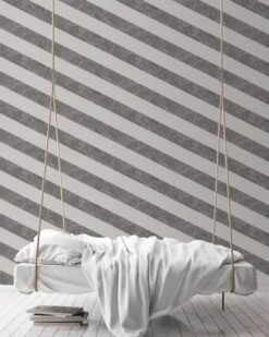 A.S. Creation AS Creation MICHALSKY - Papier Peint à Rayures Marbrées - Natuursteen - Gris Blanc Argenté - 1005 X 53 Cm -A.S. Creation Soldes 960x1200